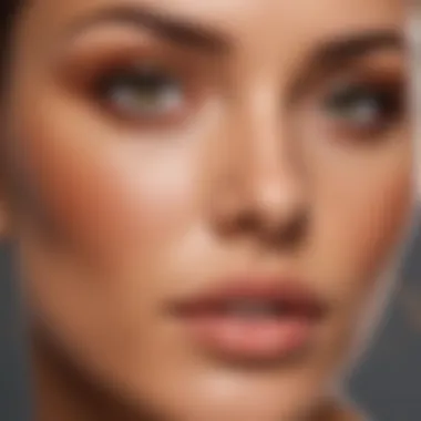 Close-up of skin with a flawless tan