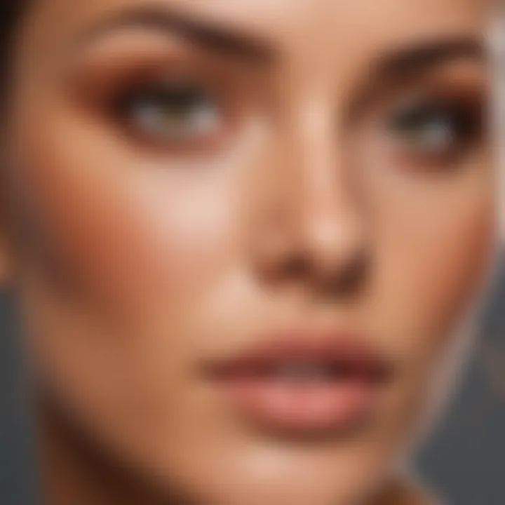 Close-up of skin with a flawless tan