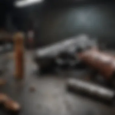 Symbolic Weaponry of Action Films Iconic weaponry featured in action films, symbolizing the genre's intensity.