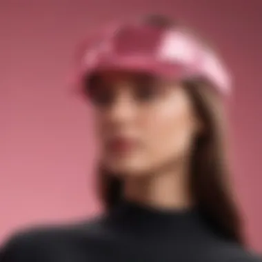 Close-up of Alo Visor Pink showcasing its design details