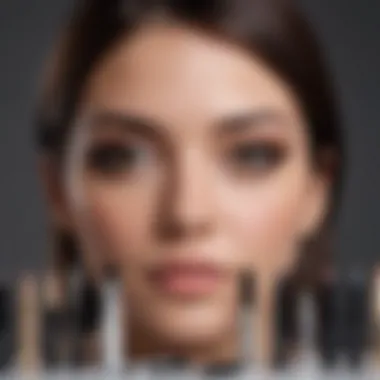 Variety of eyeliner products displayed on a vanity