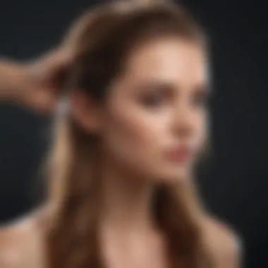 Close-up of a leave-in spray being applied to hair