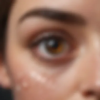 A serene eye with a droplet of Lumify being applied