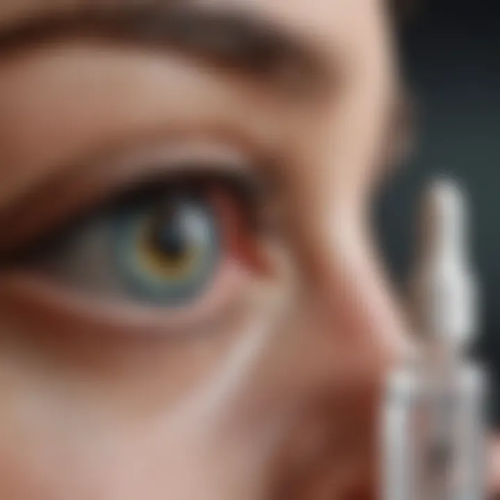 Close-up view of Lumify eye drops bottle with a focus on the label