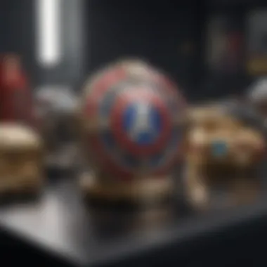 Display of diverse Avengers accessories and their cultural significance