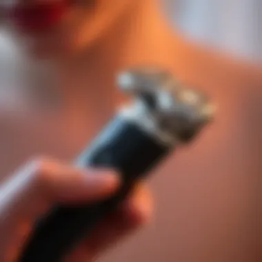 User-friendly interface of a battery shaver with ergonomic features