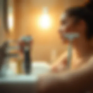 Comparison of battery shaver and traditional razor side by side