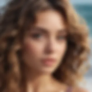 Textured Hair with Stunning Beachy Waves Close-up of textured hair showcasing beautiful beachy waves