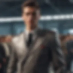 A confident male model showcasing a stylish outfit on a runway.