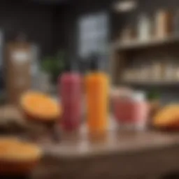 A vibrant display of various at-home peel products showcasing their unique packaging and textures.