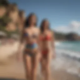 Vibrant beach scene showcasing Australian bathing suits