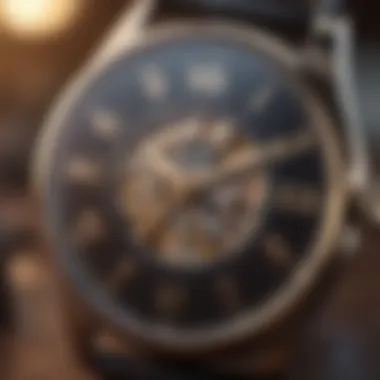 Close-up of a vintage classic watch with unique features