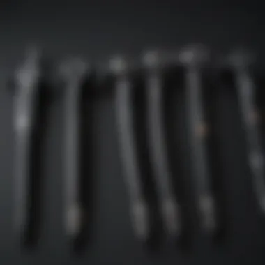 Different types of curling irons displayed