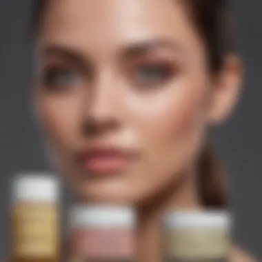 An array of effective face creams with color correction properties