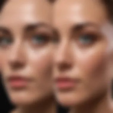 Before and after skin tone improvement showcasing color correction
