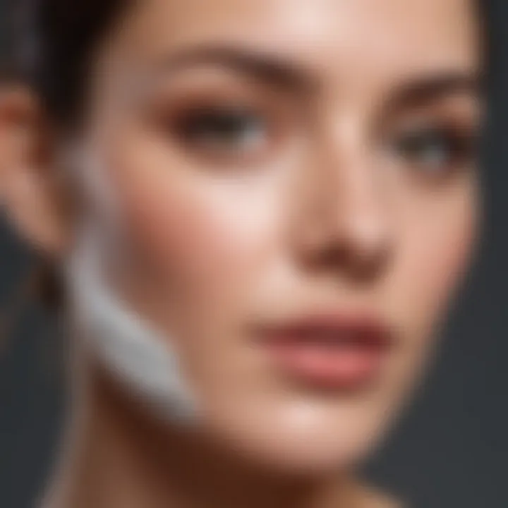 A close-up of a face cream application on a skin patch