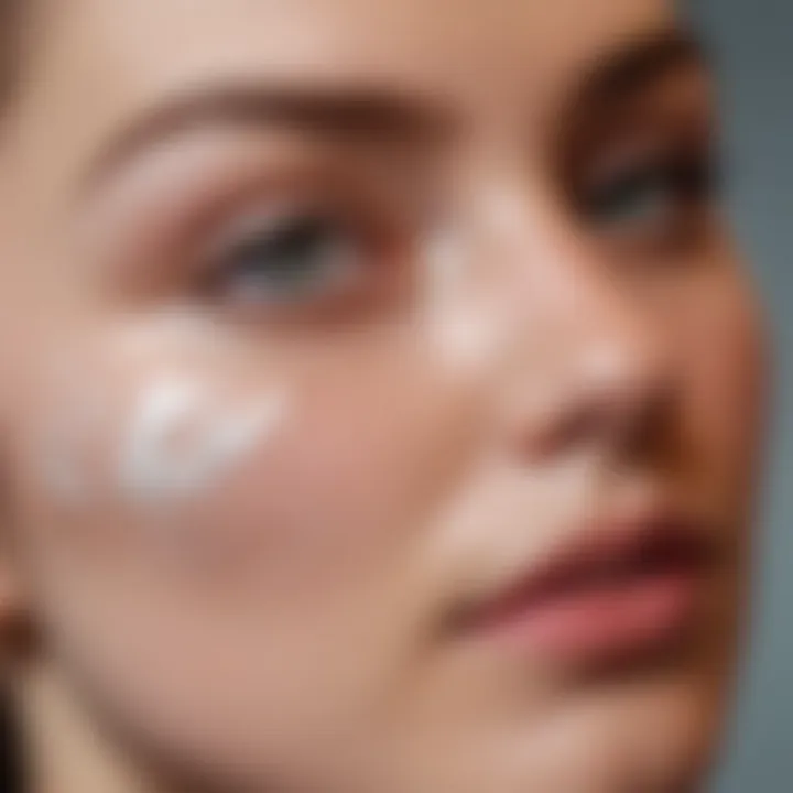 Close-up of a moisturizer being applied to the face