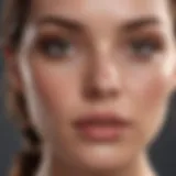 Close-up of a flawless complexion showcasing diverse foundation finishes