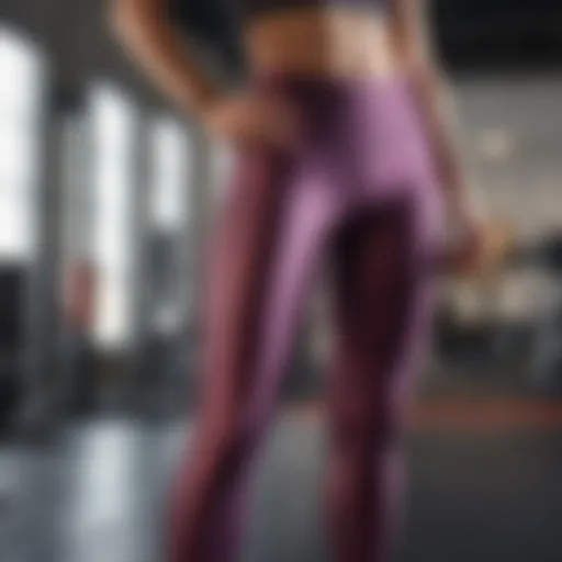 High-quality fabric leggings displayed in a gym setting