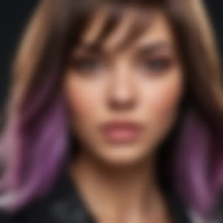 Close-up of healthy, colored mixed race hair