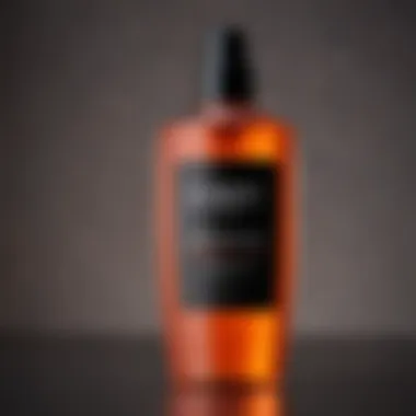 A sleek bottle of heat protectant showcasing its premium ingredients