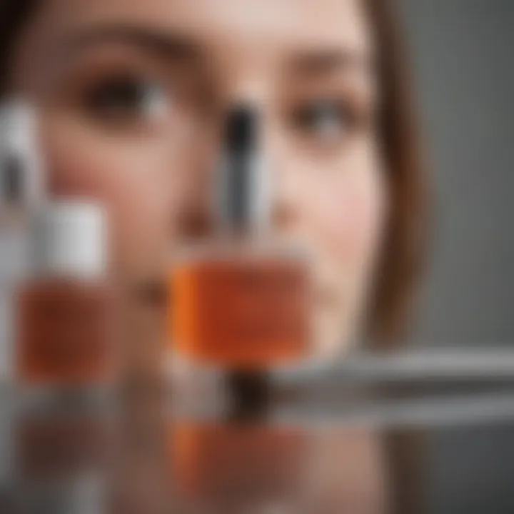 Close-up of a chemical peel kit showcasing bottles and a brush