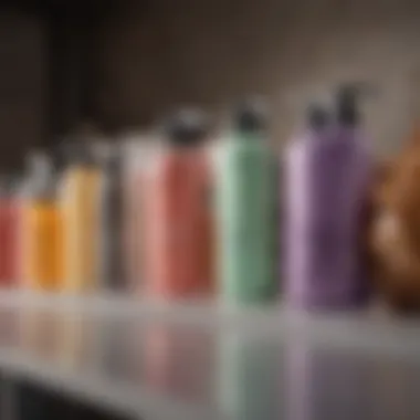 Variety of leave-in conditioners on display