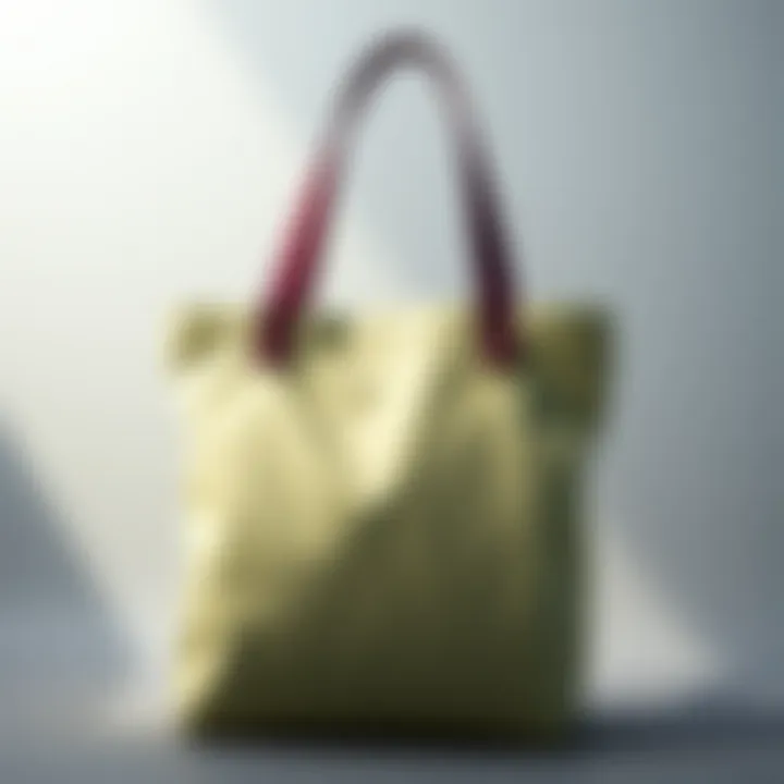 Durable nylon tote bag against a minimalist background