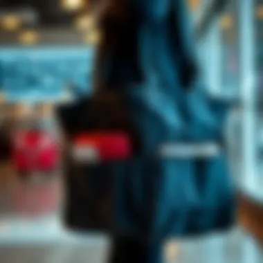 Nylon tote bag showcasing organizational compartments