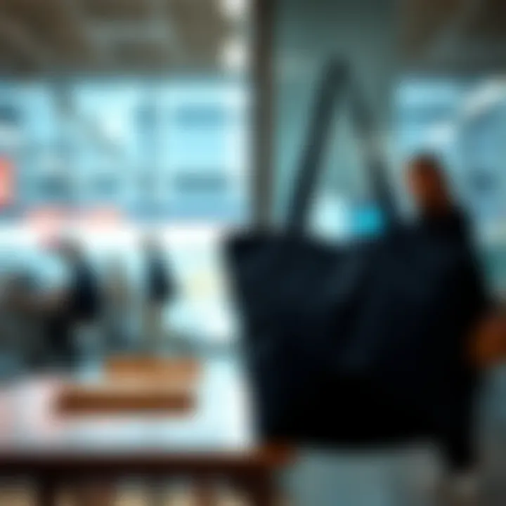 Versatile nylon tote bag used in various work scenarios