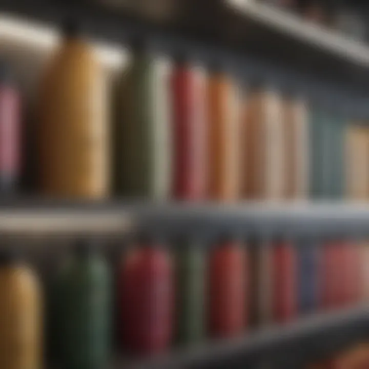 Shelf displaying a variety of over-the-counter shampoos for fine hair