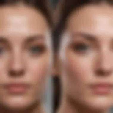 Results of Using Primer on Skin Before and after results of using a pore minimizing primer