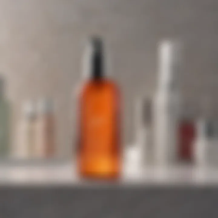 Various skincare products displayed on a countertop