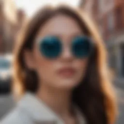 Stylish Quay sunglasses on a model with round face