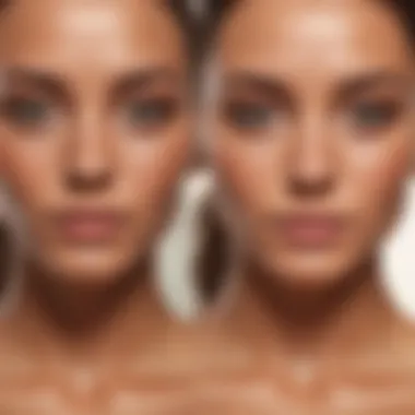 Transformative Effects of Facial Self-Tanners Before and after comparison of facial tanning results