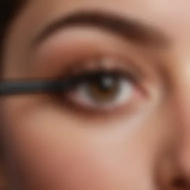 Close-up of semi-permanent mascara wand