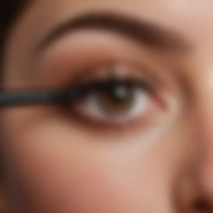 Close-up of semi-permanent mascara wand