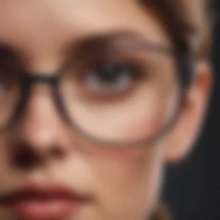 Wide-frame eyeglasses complementing facial proportions