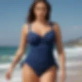 Elegant tankini with underwire support for curvy figures