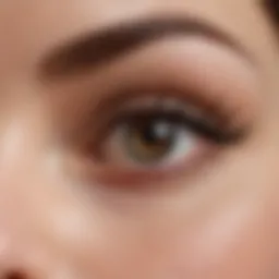 Close-up of lush eyelashes enhanced by biotin