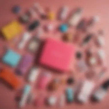 A visually stunning flat lay of Birchbox products showcasing diversity in beauty items