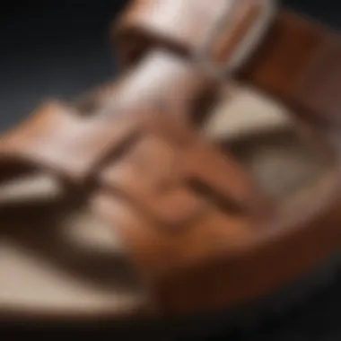 Close-up of unique materials used in Birkenstock collaborations, highlighting craftsmanship.