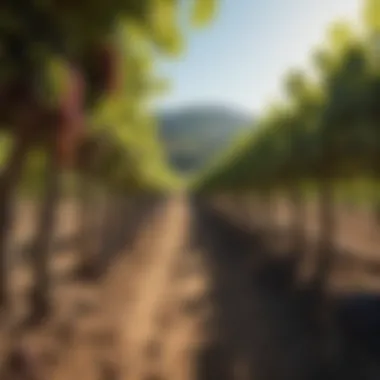 A picturesque vineyard landscape with grapes ready for harvest