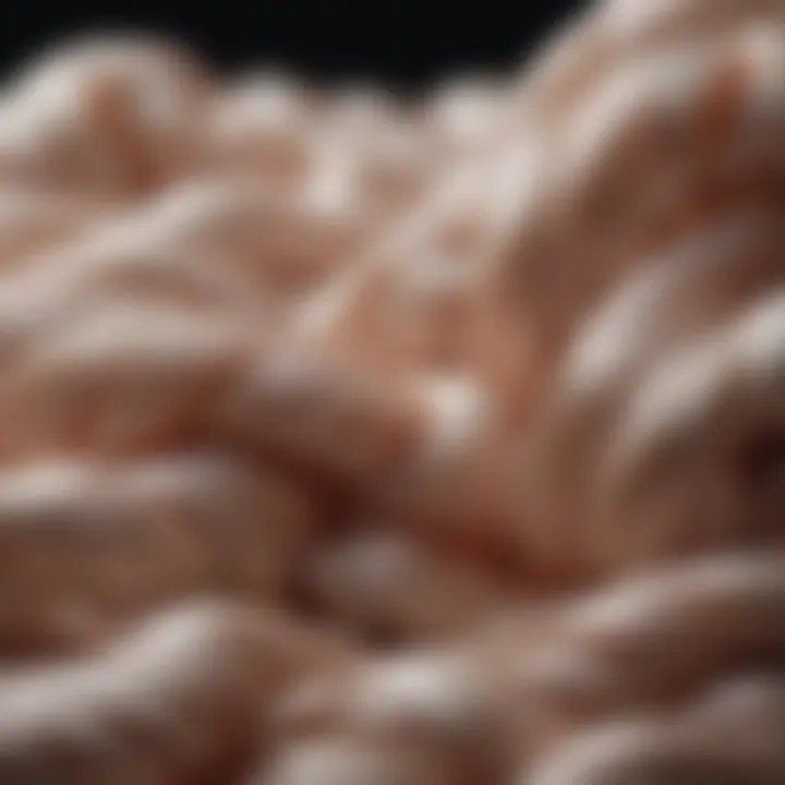 Close-up of silk fibers showcasing their texture