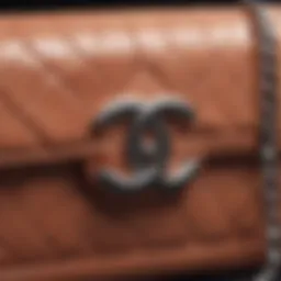Close-up of a Chanel purse showing wear and tear