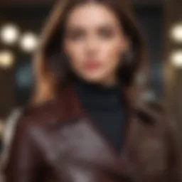 Elegant leather jacket styled with contemporary fashion