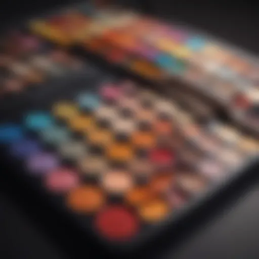 A vibrant display of Cody makeup palettes showcasing an array of colors and textures.