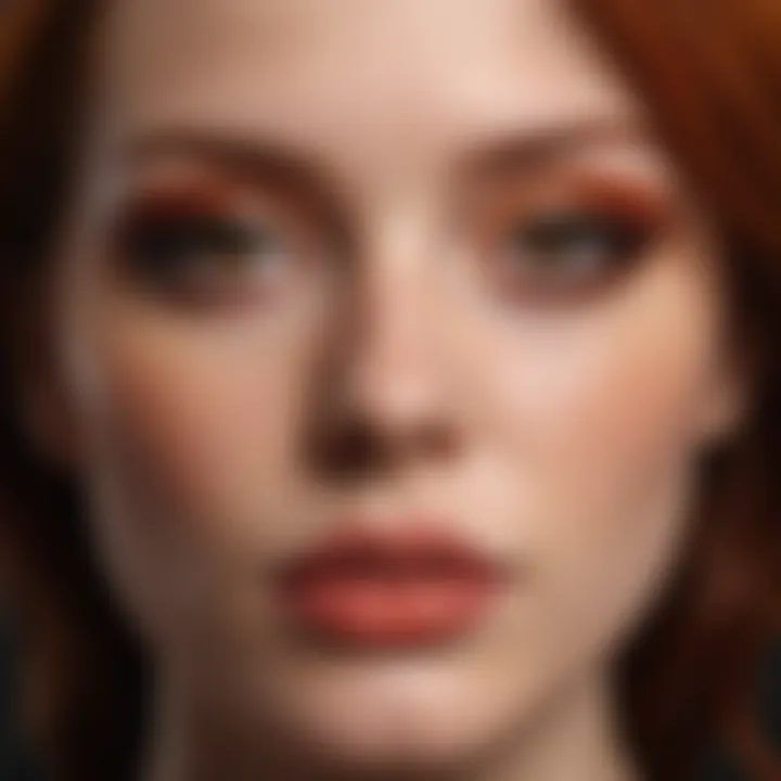 An artistic representation of color theory applied to makeup for red-haired individuals.