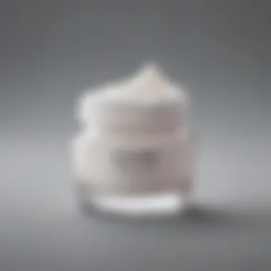 Close-up of a soothing eye cream jar with a delicate texture