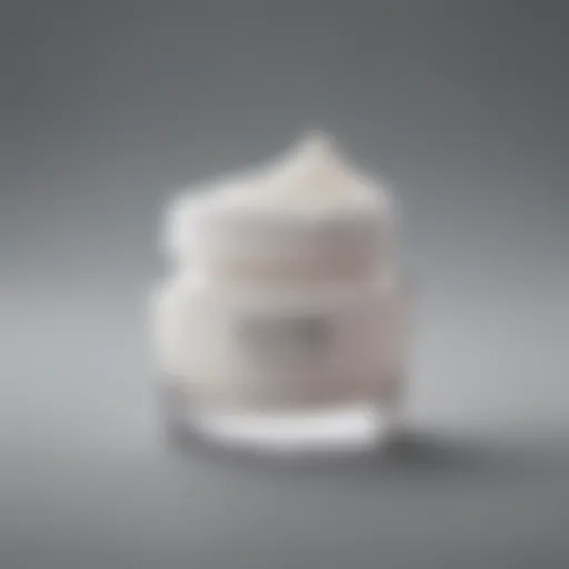 Close-up of a soothing eye cream jar with a delicate texture